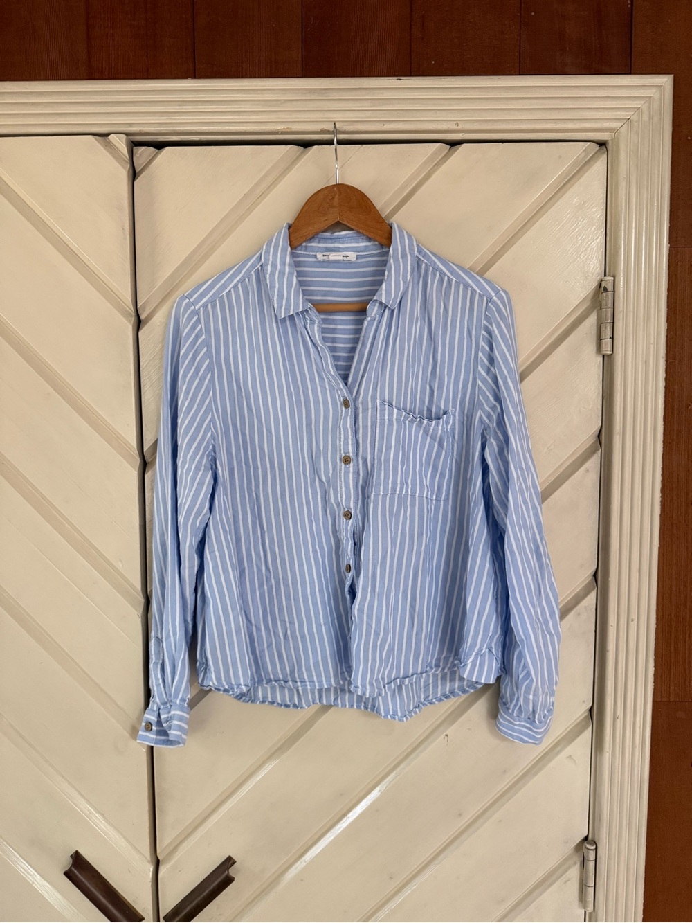 beachlunchlounge Light Blue & White Striped Shirt